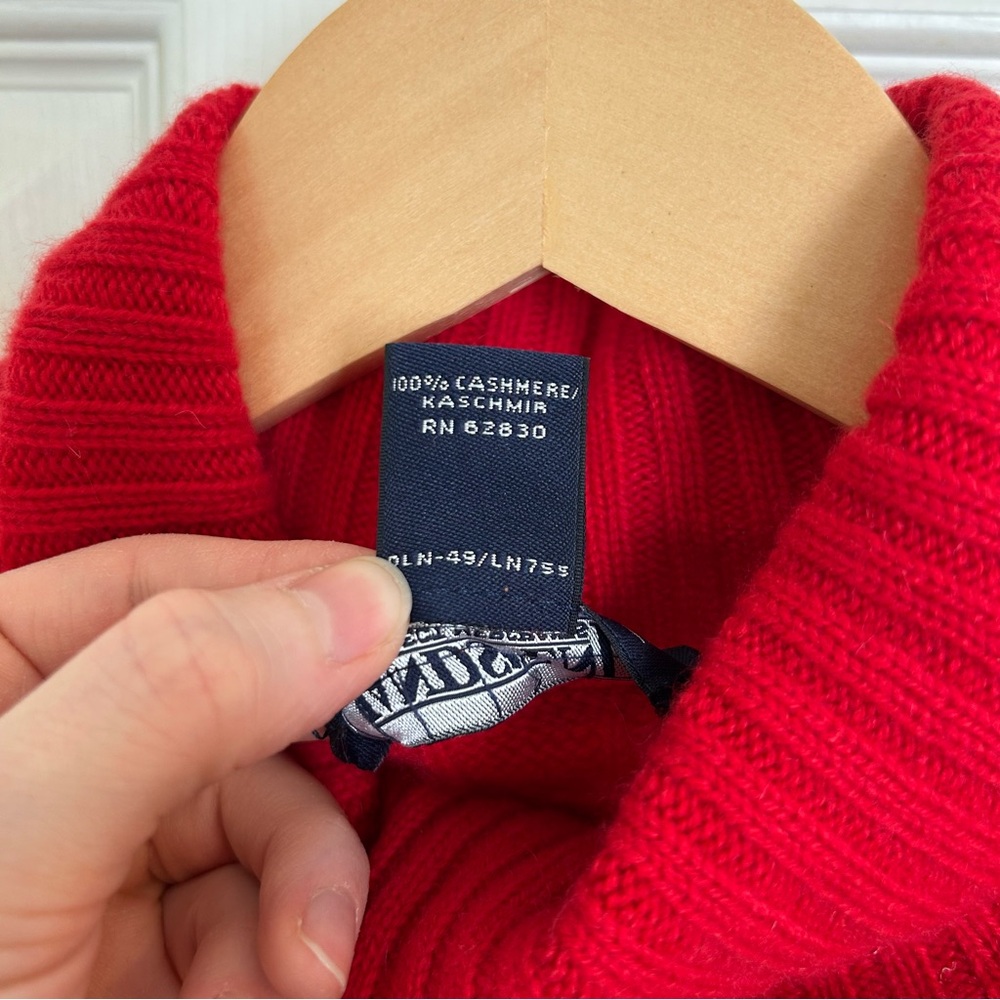Lands’ End 100% Cashmere Short Sleeve Turtleneck Sweater - Size L - Picture 5 of 9